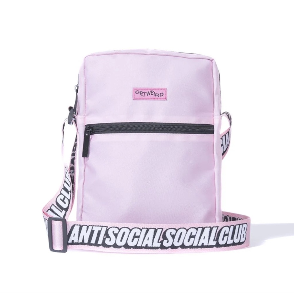 Anti Social Social Club Get Weird Pink Crossbody Bag